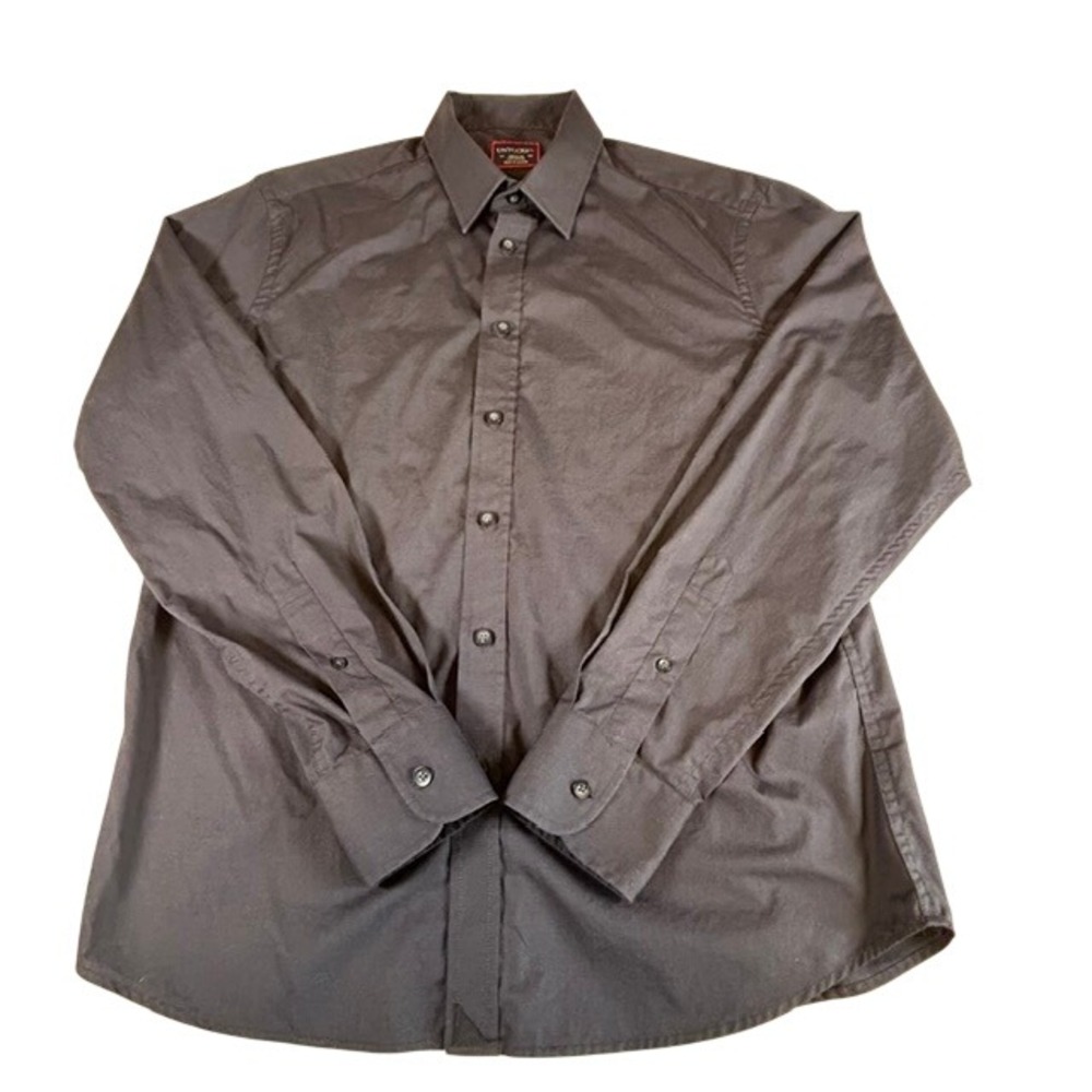 UNTUCKit Men's Black Cotton Long Sleeve Button‎ Up Dress Shirt MD